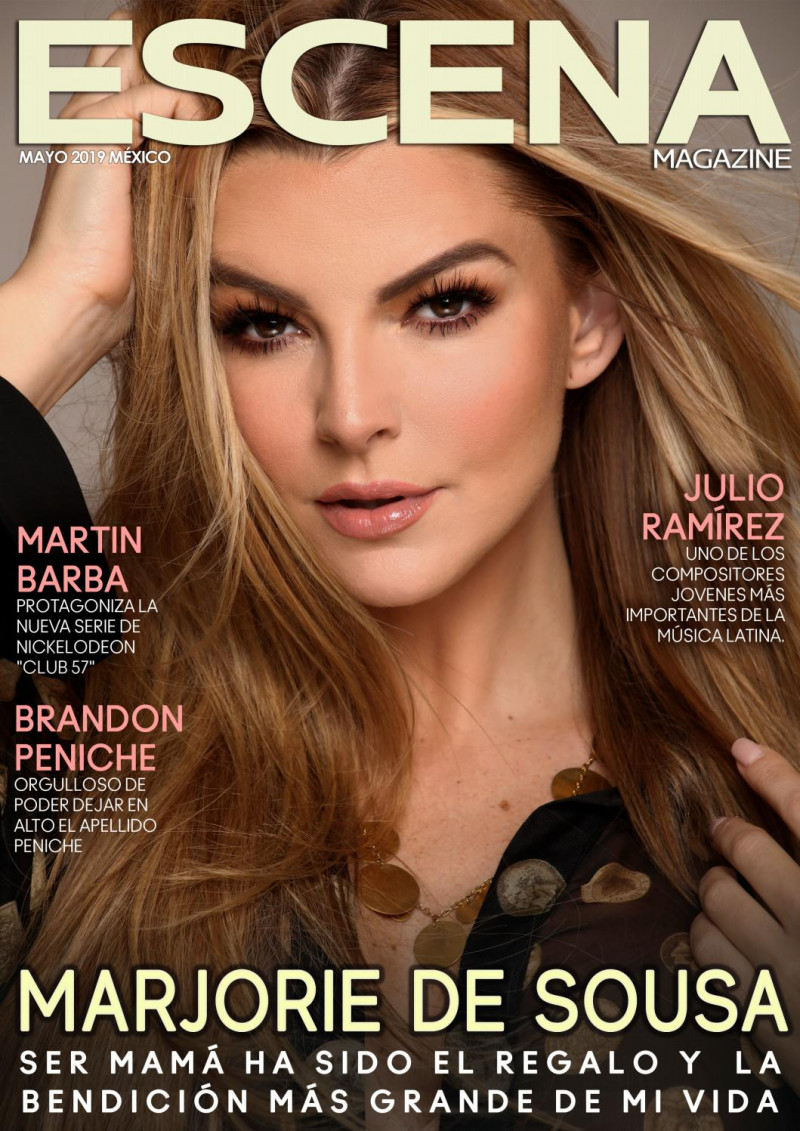 Marjorie de Sousa featured on the Escena Magazine Mexico cover from May 2019