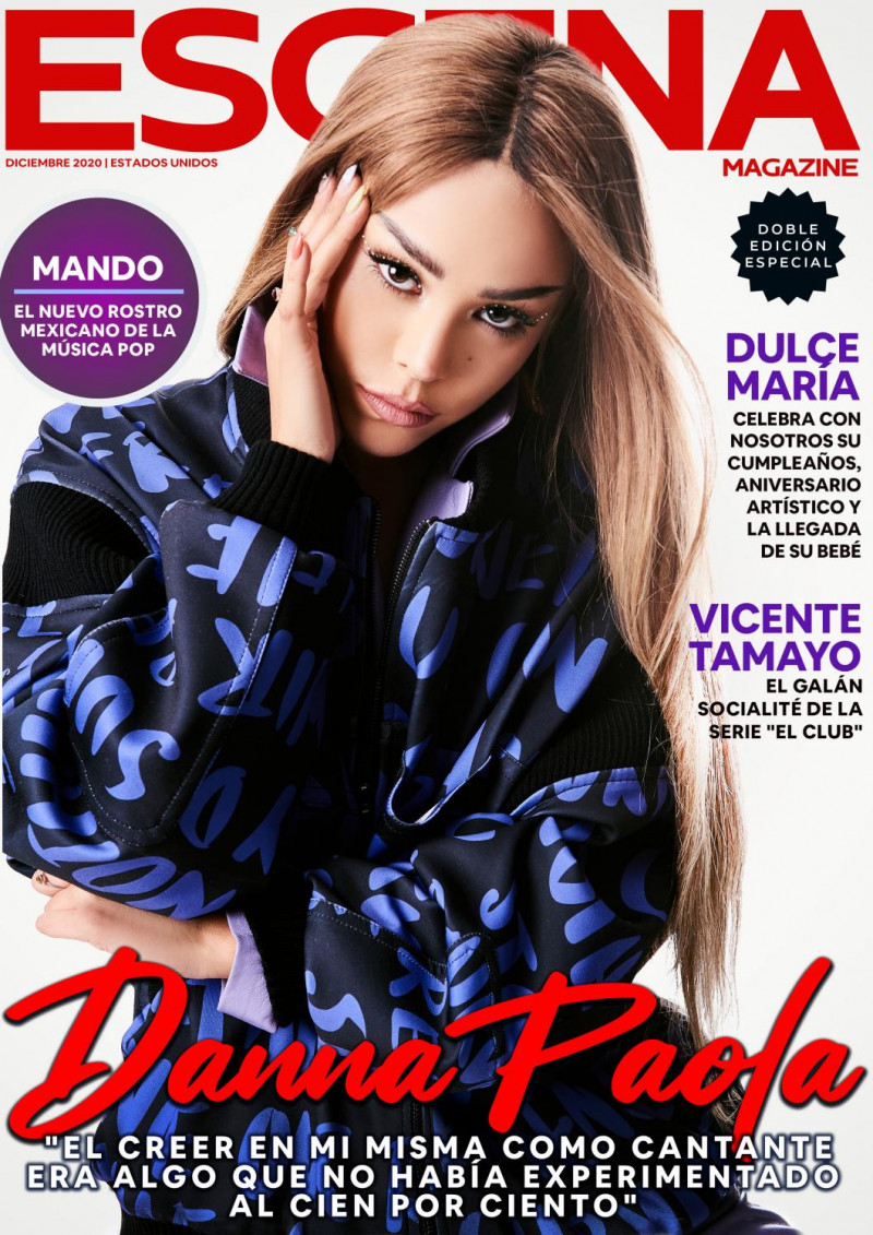 Danna Paola featured on the Escena Magazine USA cover from December 2020