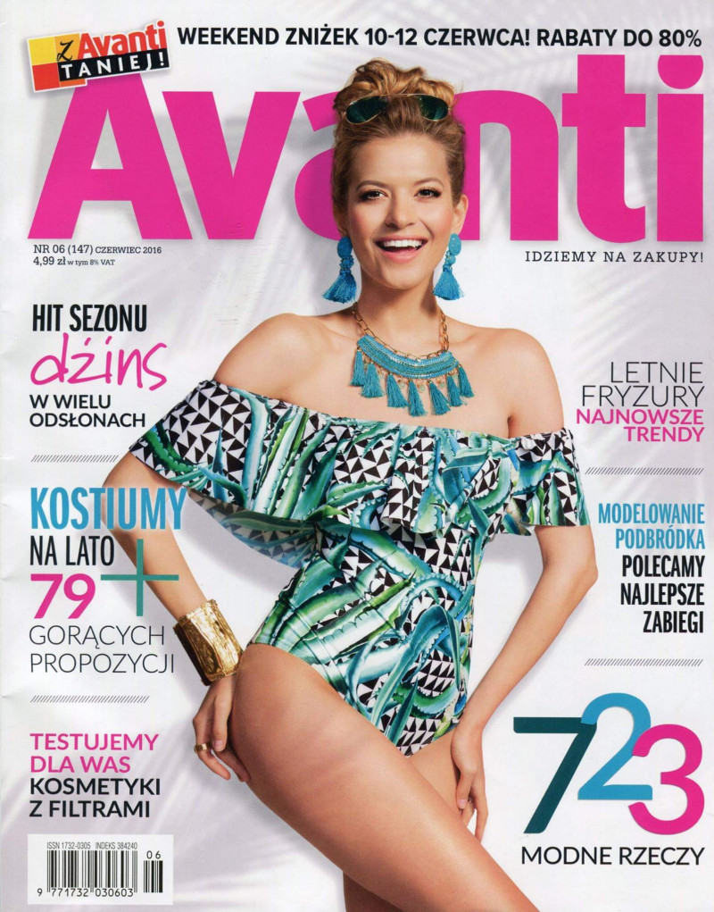 Izabela Folga featured on the Avanti Poland cover from June 2016