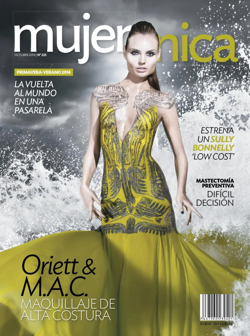 Christina Lezhe featured on the Mujer Unica cover from October 2013