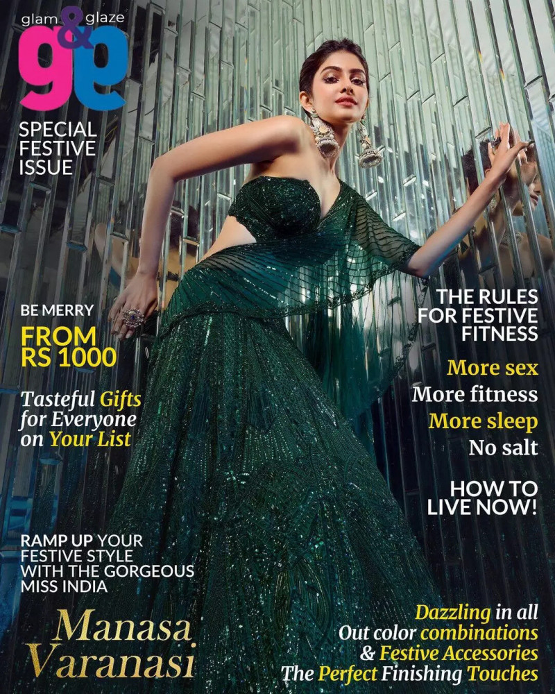 Manasa Varanasi featured on the Glam & Glaze cover from October 2022