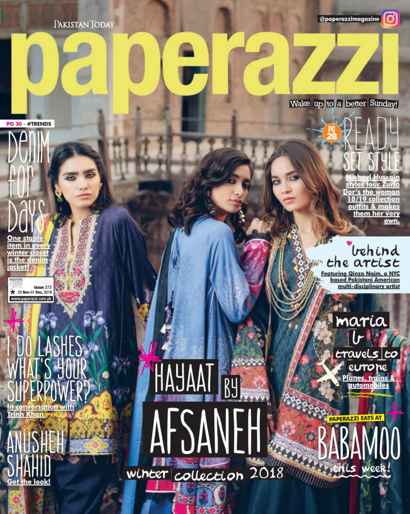  featured on the Pakistan Today Paperazzi cover from November 2018