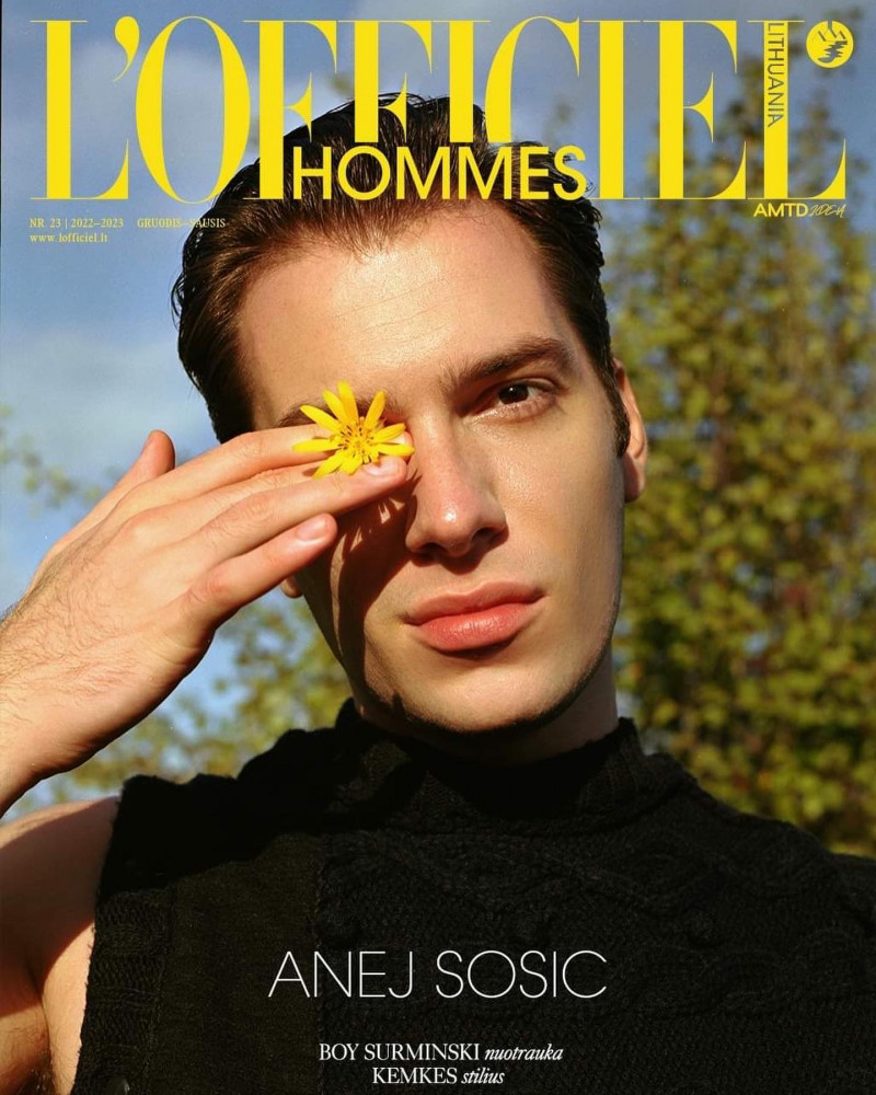 Anej Sosic featured on the L\'Officiel Hommes Lithuania cover from December 2022