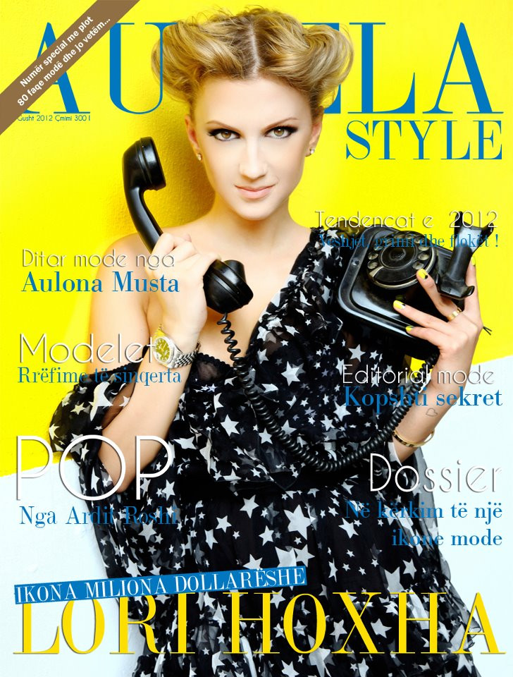 Lori Hoxha featured on the Aurela Style cover from August 2012