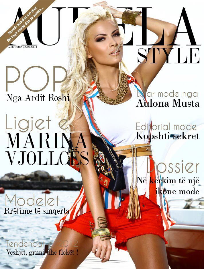 Marina Vjollca featured on the Aurela Style cover from August 2012