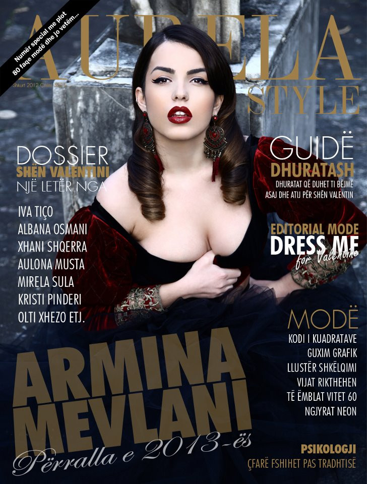 Armina Mevlani featured on the Aurela Style cover from February 2013