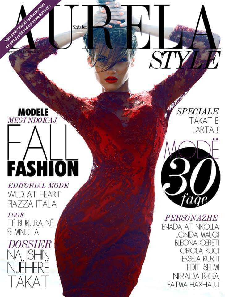 Megi Ndokaj featured on the Aurela Style cover from September 2013