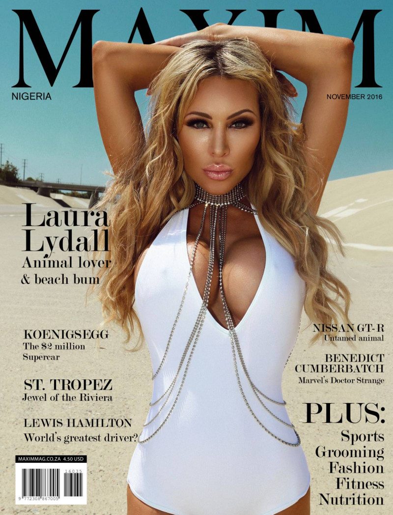 Laura Lydall featured on the Maxim Nigeria cover from November 2016