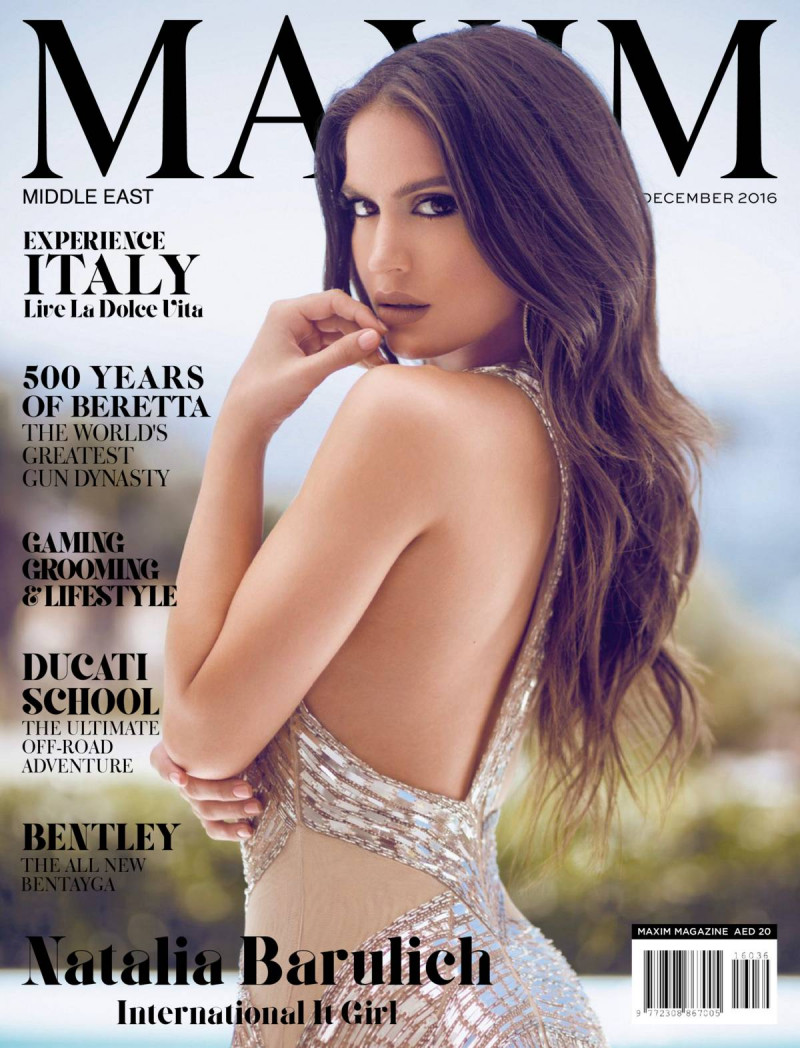 Natalia Barulich featured on the Maxim Middle East cover from December 2016