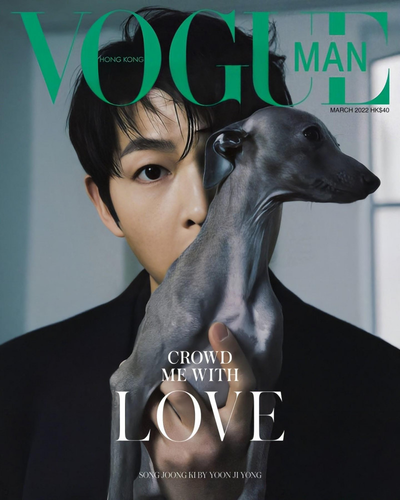 Song Joong Ki featured on the Vogue Man Hong Kong cover from March 2022