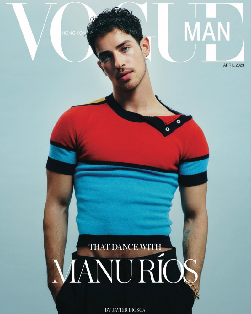 Manu Rios featured on the Vogue Man Hong Kong cover from April 2023