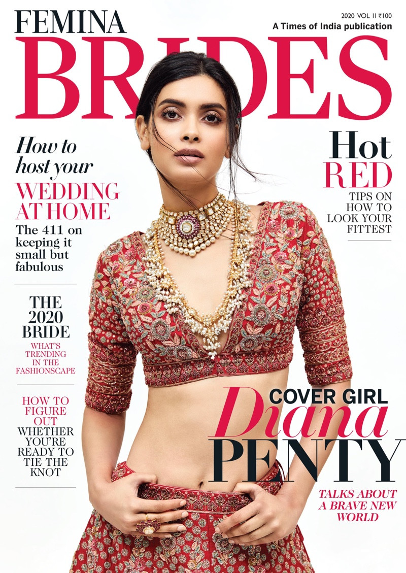 Diana Penty featured on the Femina Brides cover from December 2020