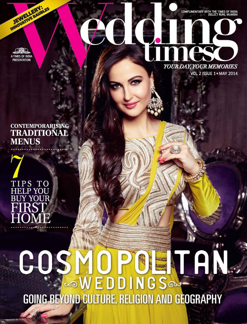 Elli Avram featured on the Femina Wedding Times cover from May 2014