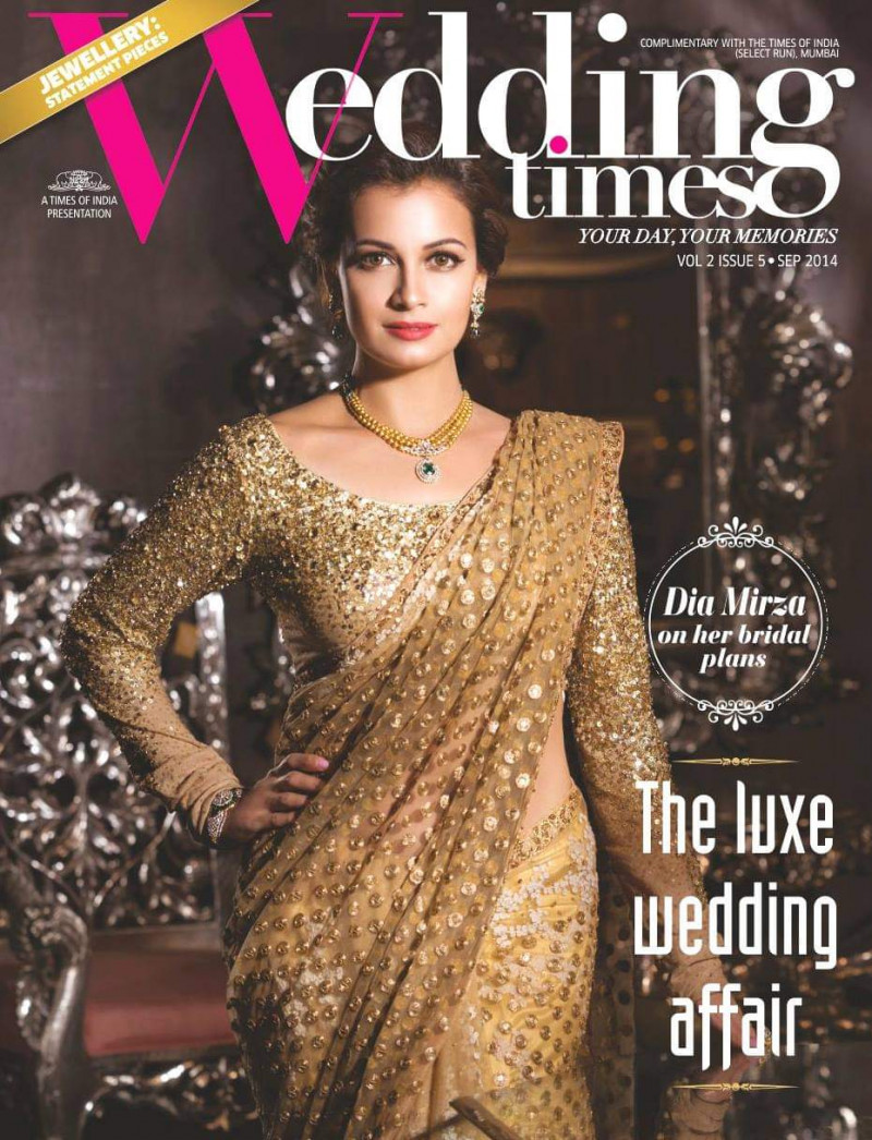 Dia Mirza featured on the Femina Wedding Times cover from September 2014