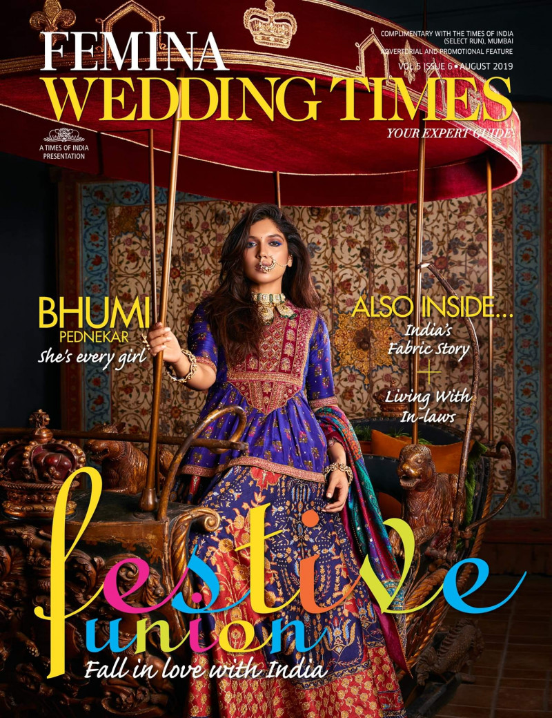 Bhumi Pednekar featured on the Femina Wedding Times cover from August 2019