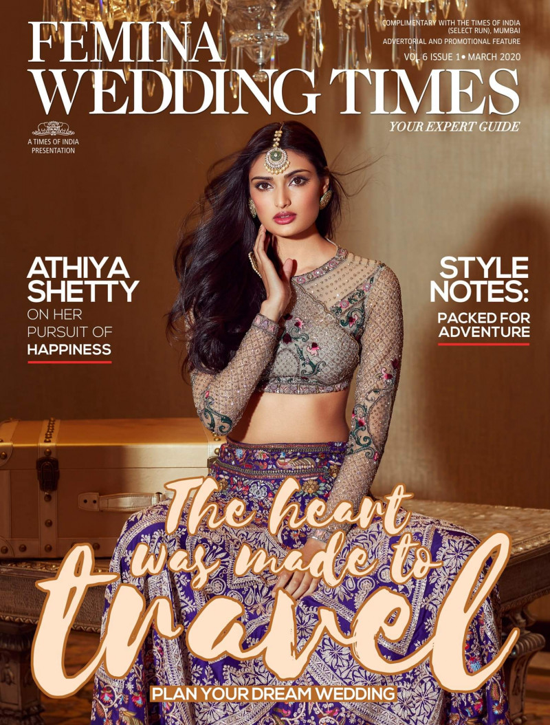 Athiya Shetty featured on the Femina Wedding Times cover from March 2020