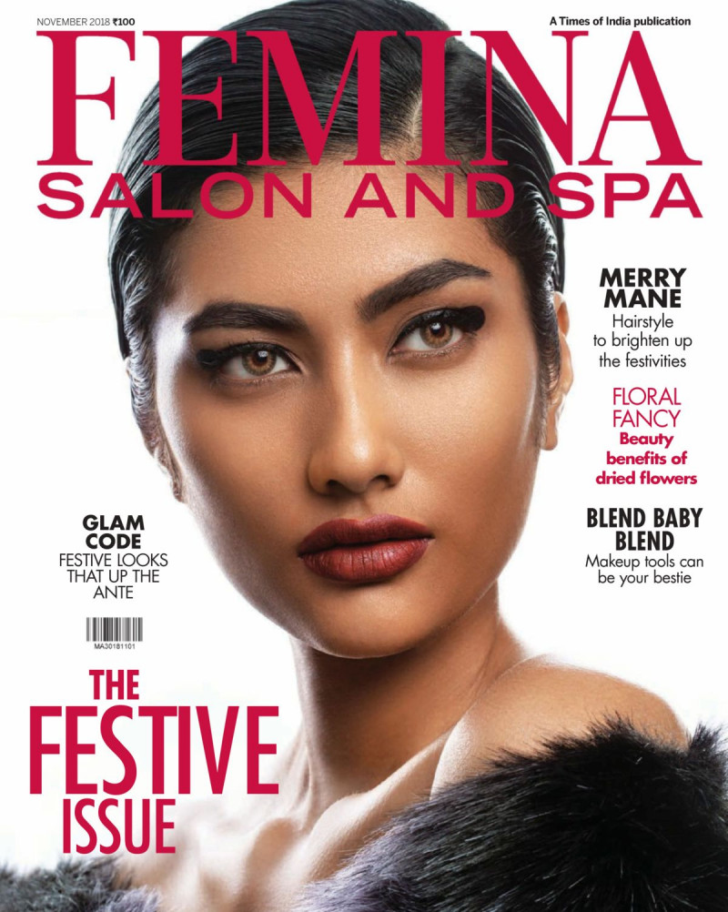 Shikin Gomez featured on the Femina Salon and Spa cover from November 2018