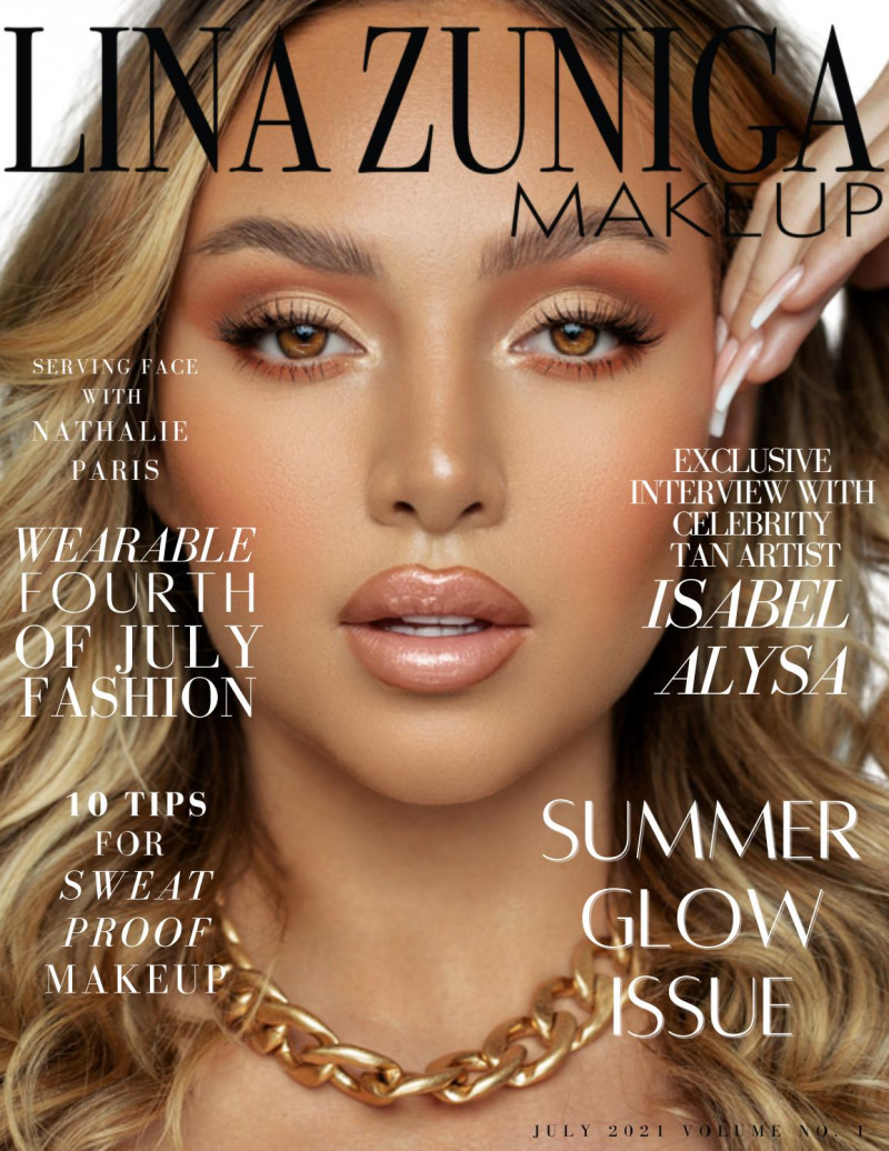 Nathalie Paris featured on the Lina Zuniga Make Up cover from July 2021