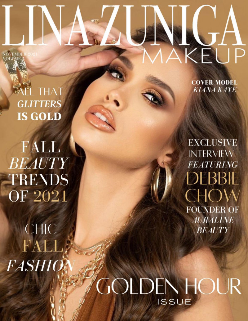 Kiana Kaye featured on the Lina Zuniga Make Up cover from November 2021