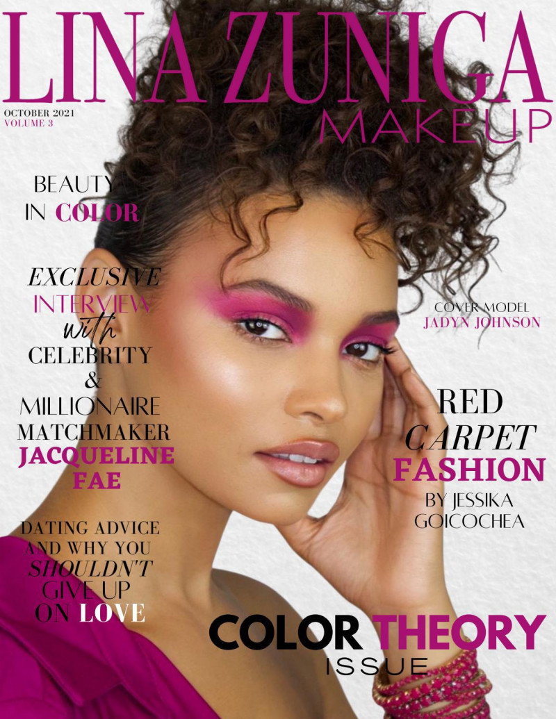 Jadyn Johnson featured on the Lina Zuniga Make Up cover from October 2021