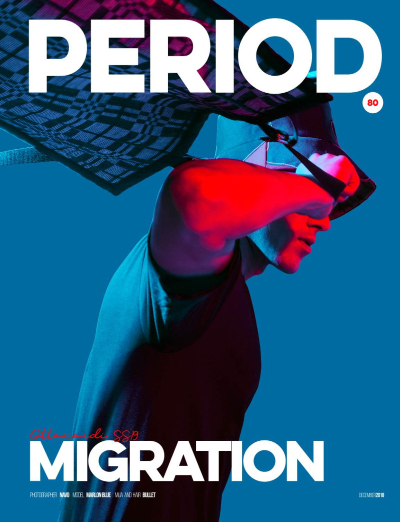 Marlon Blue featured on the Period. cover from December 2018