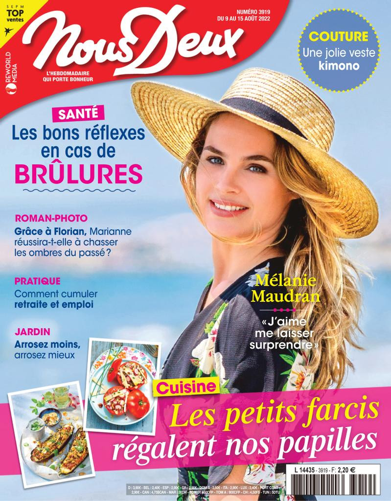 Melanie Maudran featured on the Nous Deux cover from August 2022