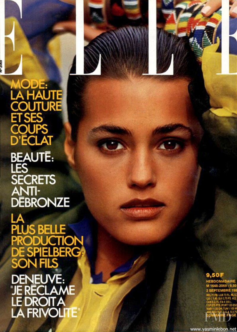 Yasmin Le Bon featured on the Elle France cover from September 1985