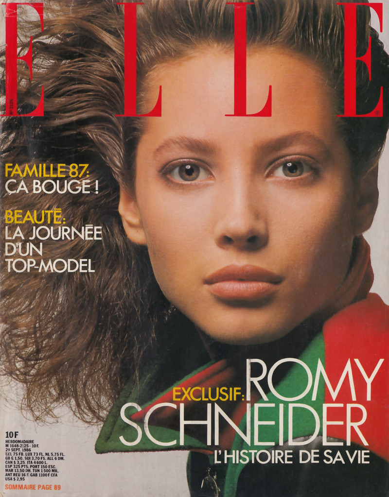 Christy Turlington featured on the Elle France cover from September 1986