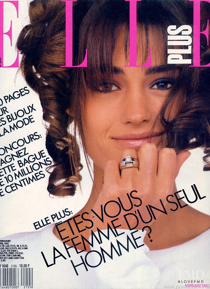 Yasmin Le Bon featured on the Elle France cover from April 1987