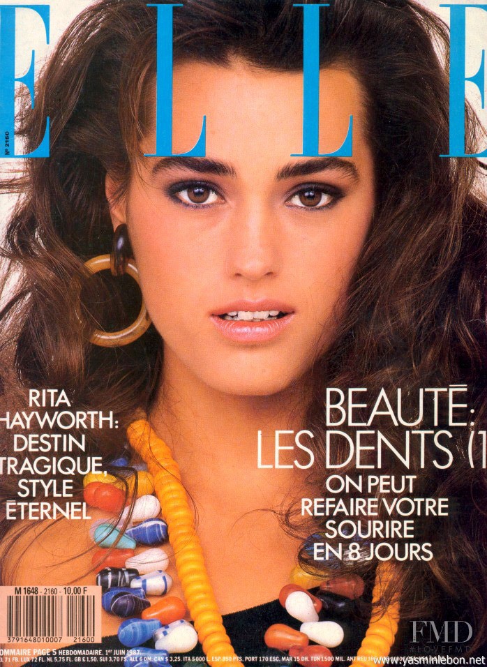 Yasmin Le Bon featured on the Elle France cover from June 1987