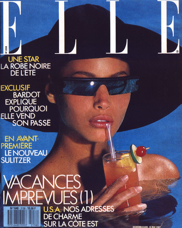 Christy Turlington featured on the Elle France cover from May 1987