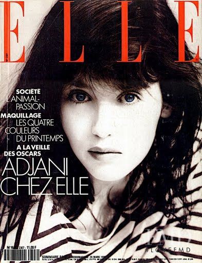 Isabelle Adjani featured on the Elle France cover from March 1990
