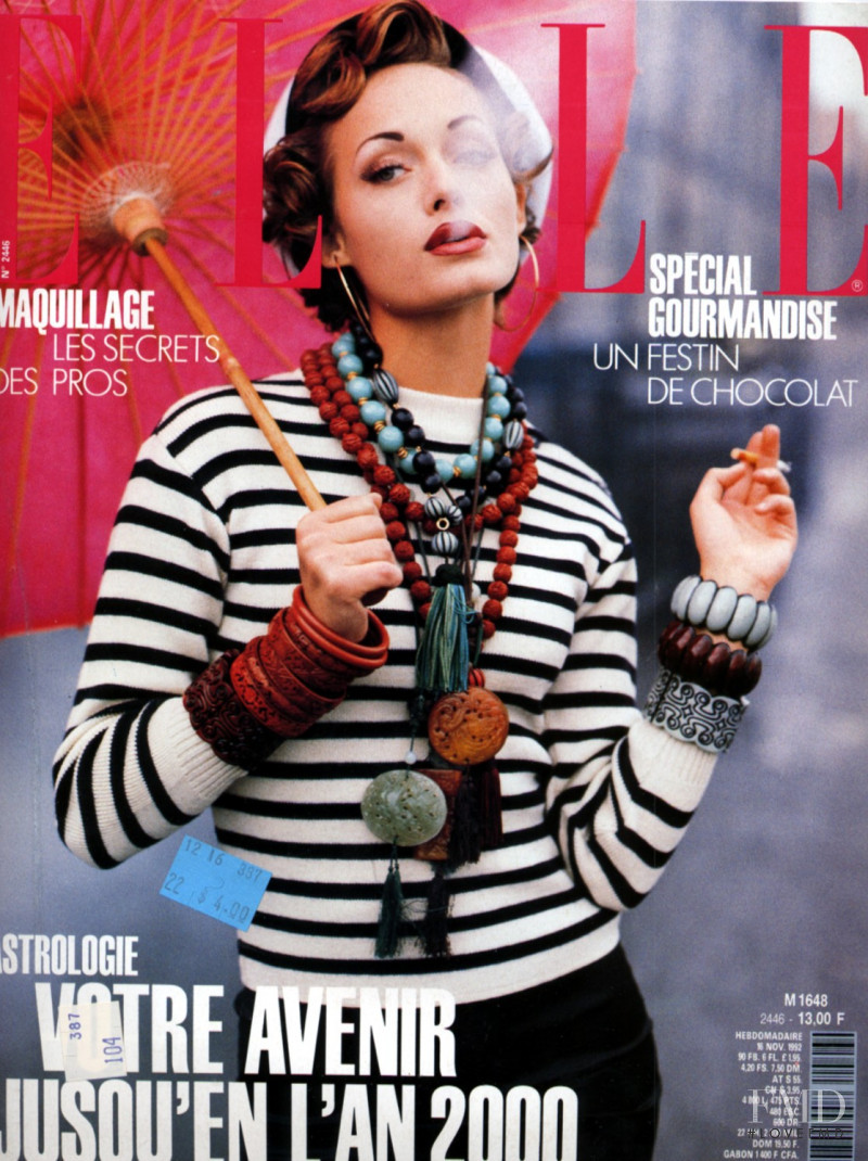Amber Valletta featured on the Elle France cover from November 1992