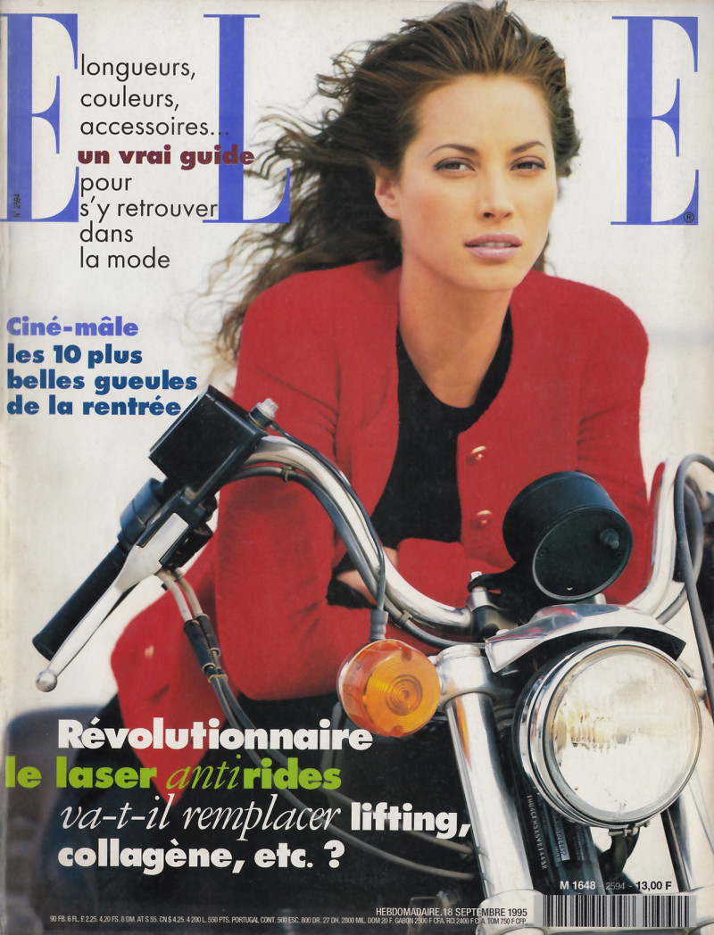 Christy Turlington featured on the Elle France cover from September 1995