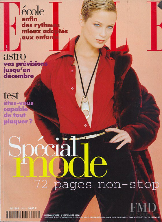 Carolyn Murphy featured on the Elle France cover from September 1996