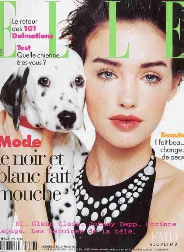 Caroline Eggert featured on the Elle France cover from March 1997