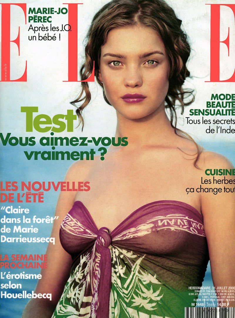 Natalia Vodianova featured on the Elle France cover from July 2000