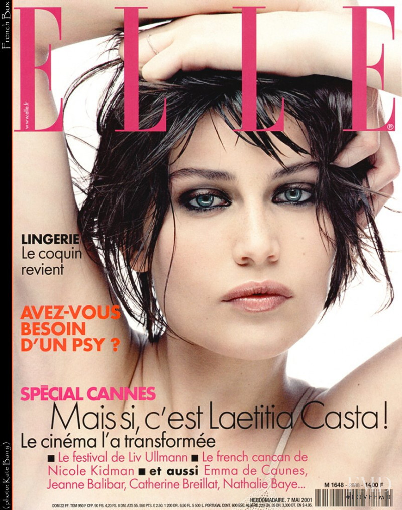 Laetitia Casta featured on the Elle France cover from May 2001