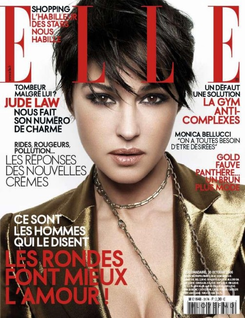 Monica Bellucci featured on the Elle France cover from October 2006