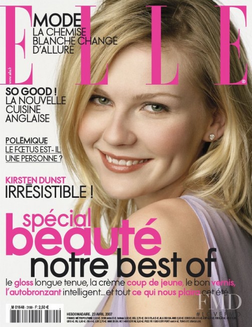 Kirsten Dunst featured on the Elle France cover from April 2007