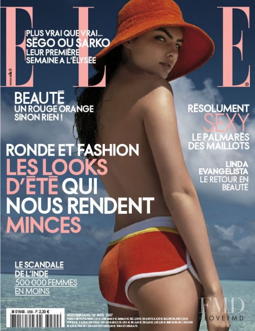 Alyssa Miller featured on the Elle France cover from April 2007