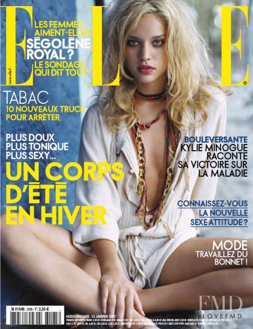 Julie Ordon featured on the Elle France cover from January 2007