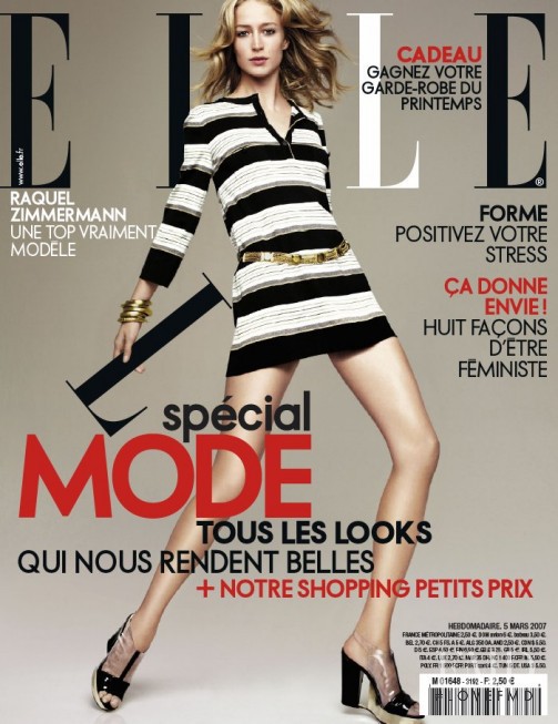 Raquel Zimmermann featured on the Elle France cover from March 2007