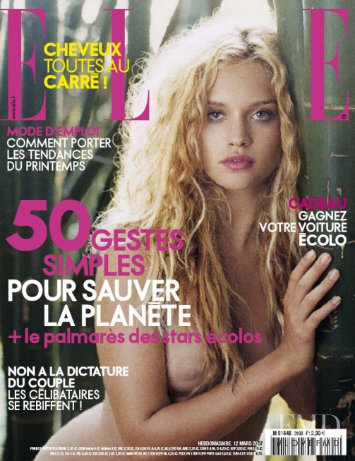 Julie Ordon featured on the Elle France cover from March 2007