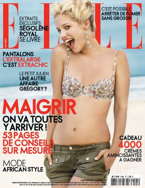 Julie Ordon featured on the Elle France cover from March 2007