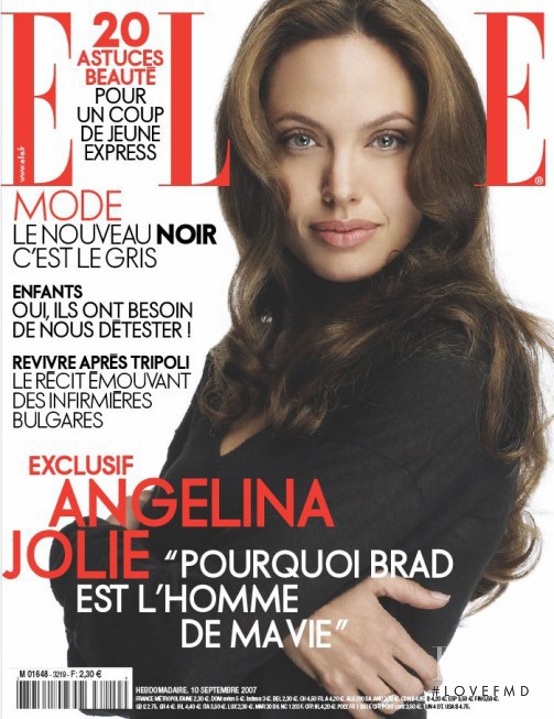 Angelina Jolie featured on the Elle France cover from September 2007