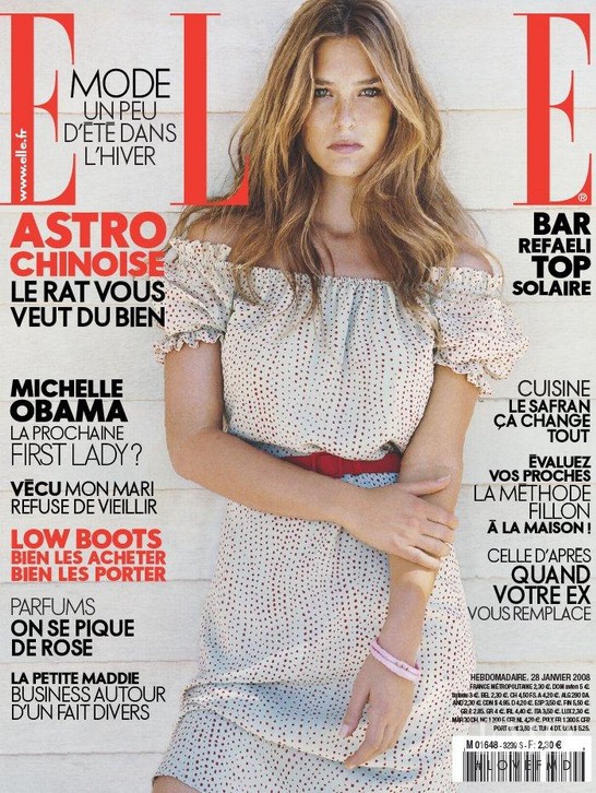 Bar Refaeli featured on the Elle France cover from January 2008