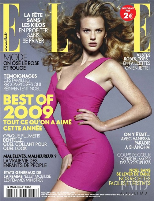 Anne Vyalitsyna featured on the Elle France cover from December 2009