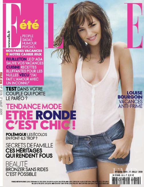 Louise Bourgoin featured on the Elle France cover from July 2009