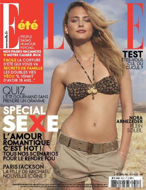 Nora Arnezeder featured on the Elle France cover from July 2009
